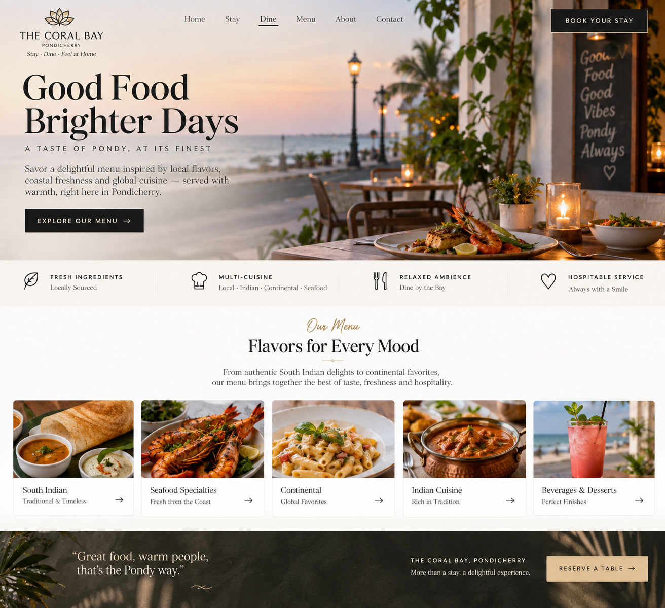Best Hotel Menu Website in Pondy