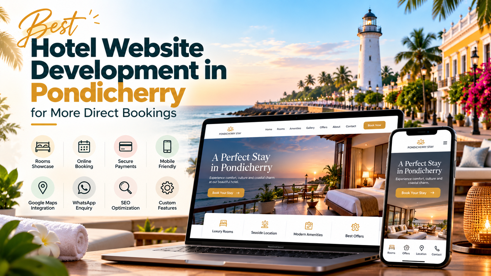 Best hotel website development in Pondicherry for more direct bookings