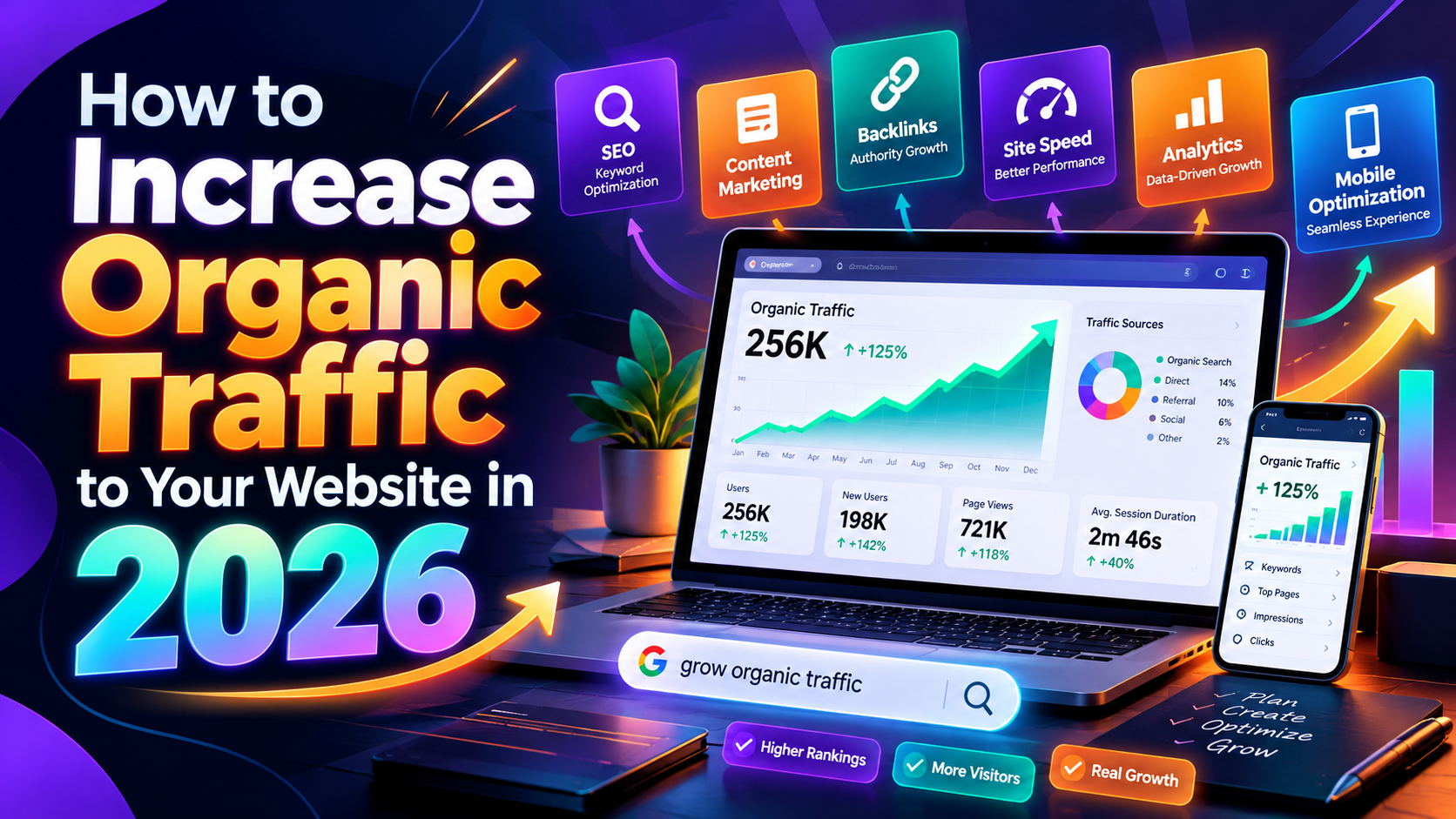 How to increase organic traffic to your website in 2026 with SEO strategies