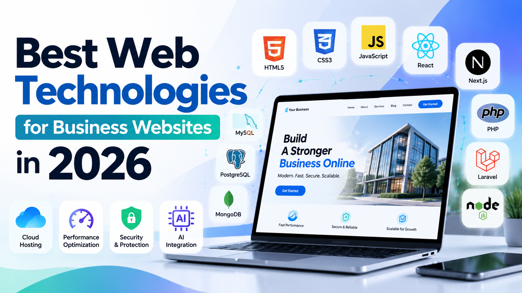 Best web technologies for business websites in 2026