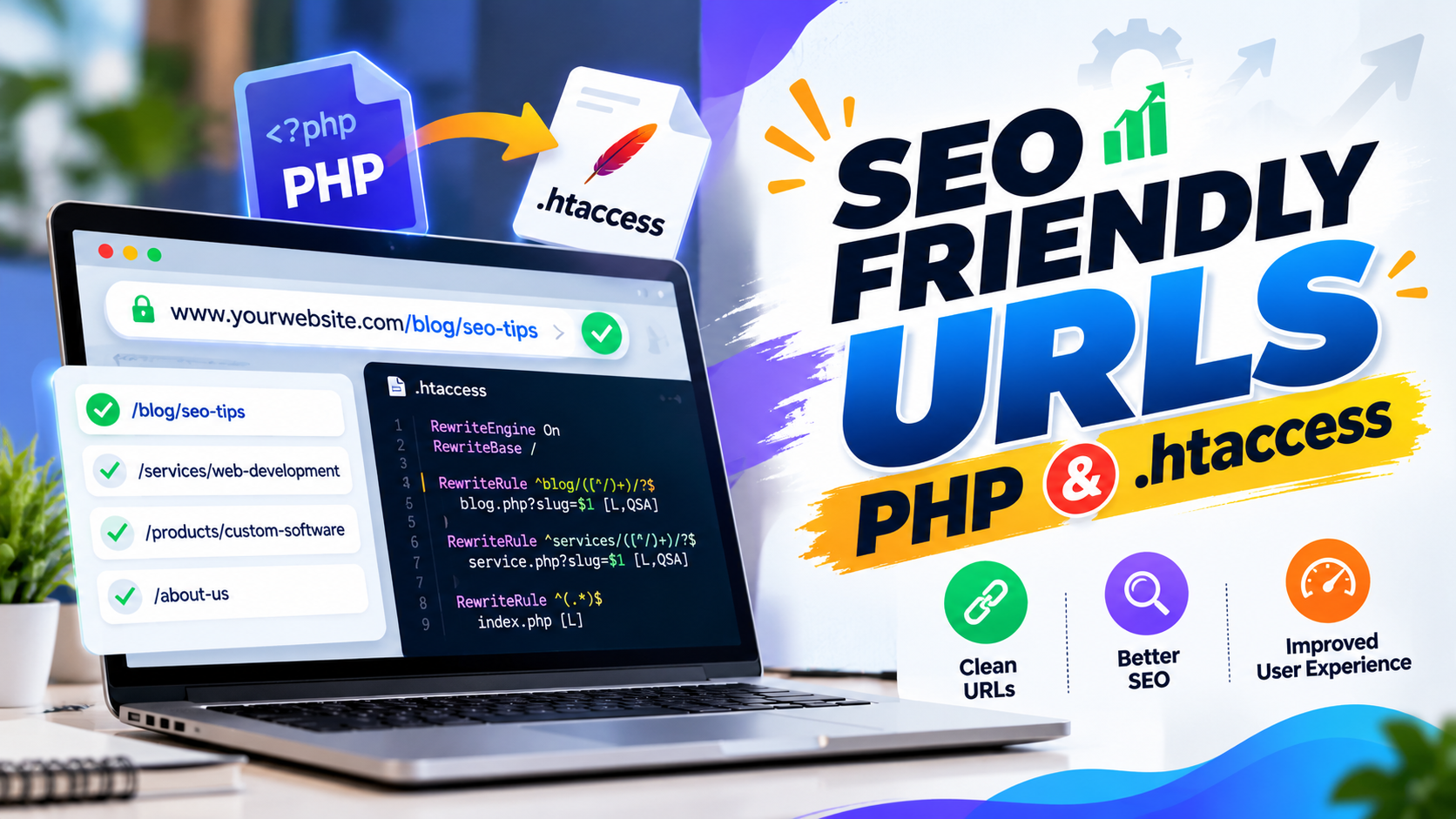 How to create SEO-friendly URLs in PHP using .htaccess