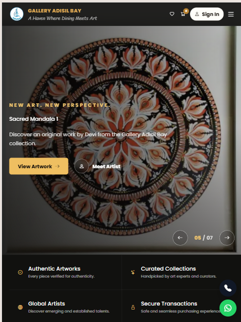 Gallery Adisil Bay tablet responsive website design