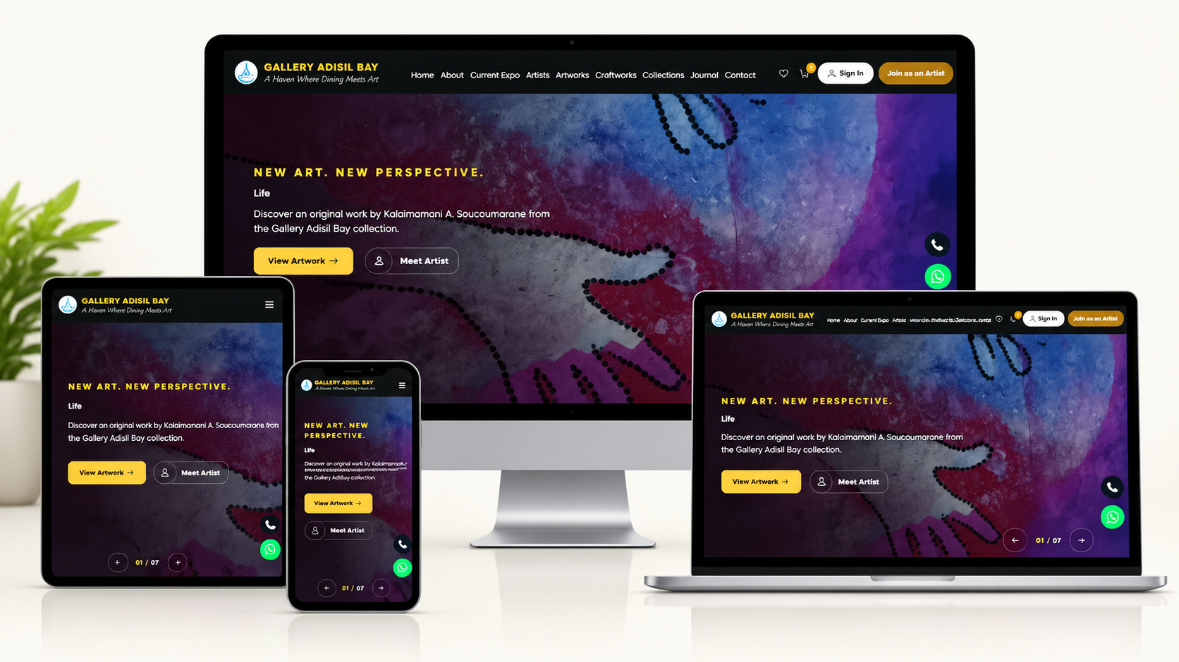 Gallery Adisil Bay – Responsive website experience across mobile and tablet devices