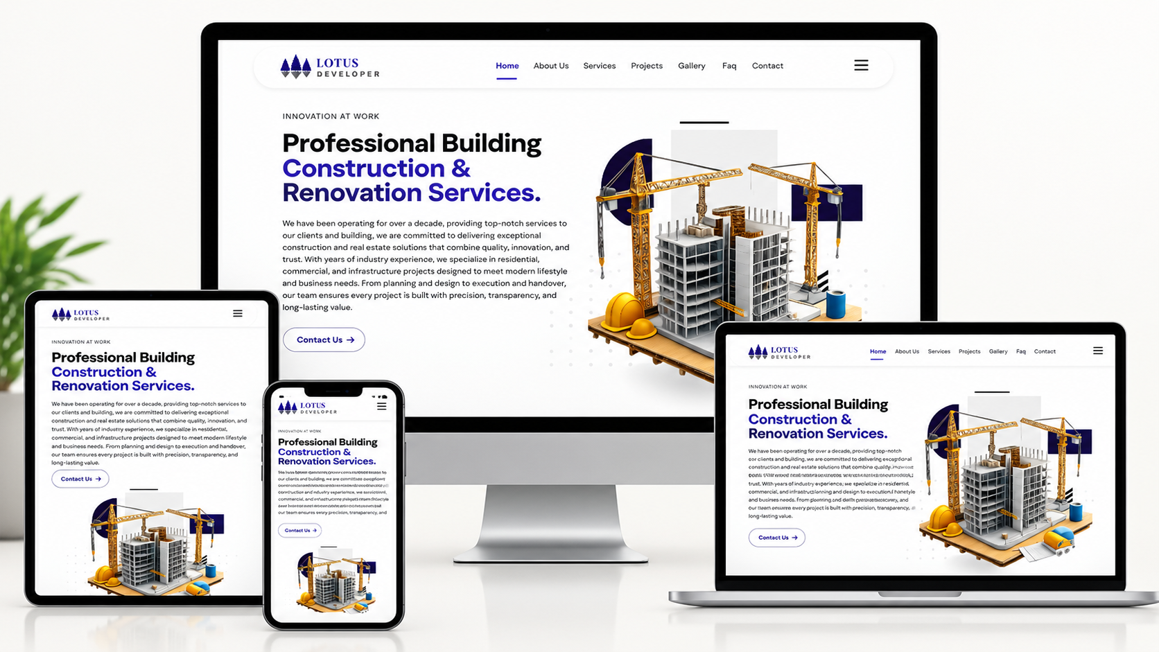 Lotus Developer building construction and renovation website in Pondicherry