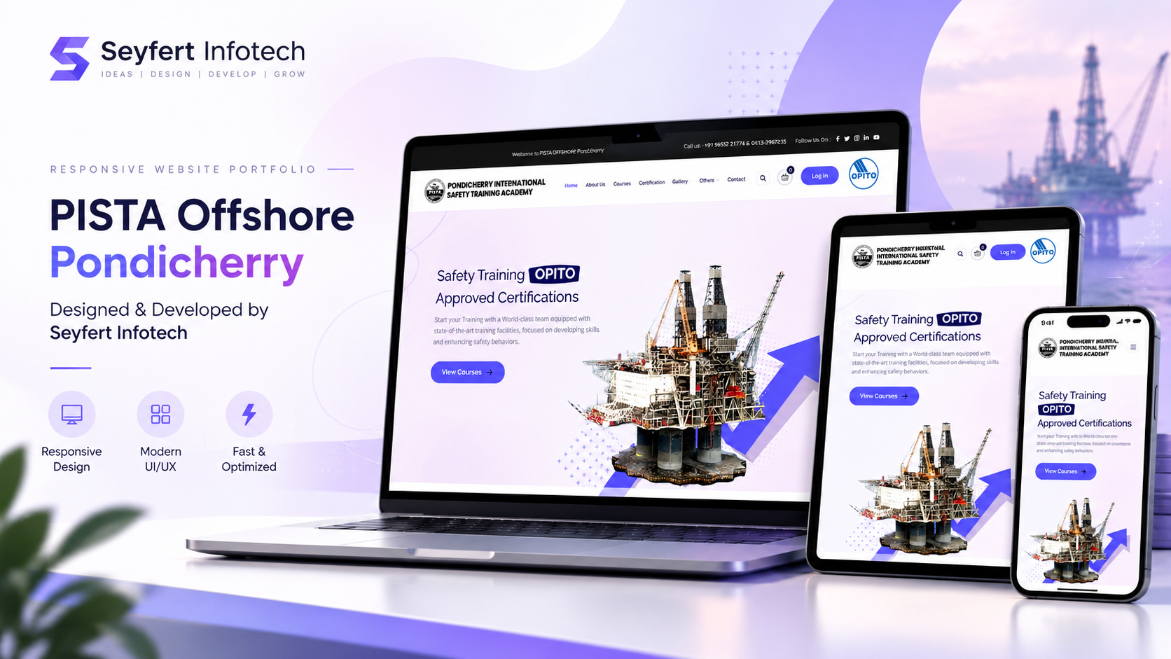 PISTA Offshore safety training academy website homepage