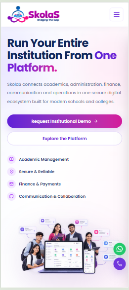 Skolas school management platform responsive mobile website