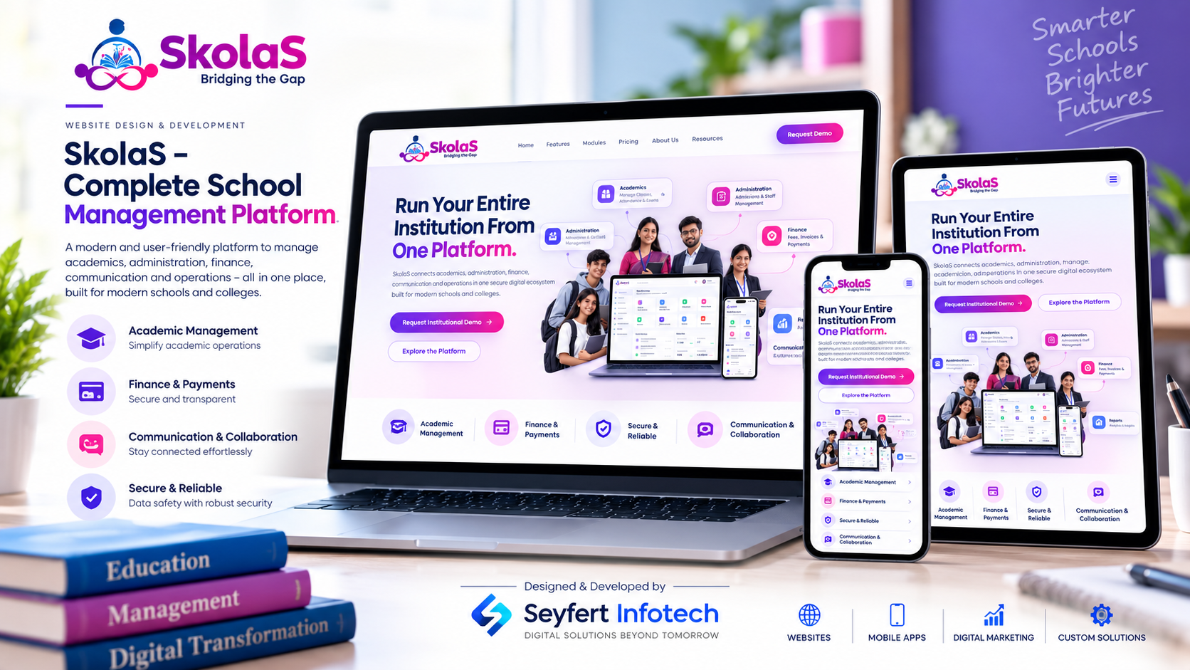Skolas school management platform website homepage