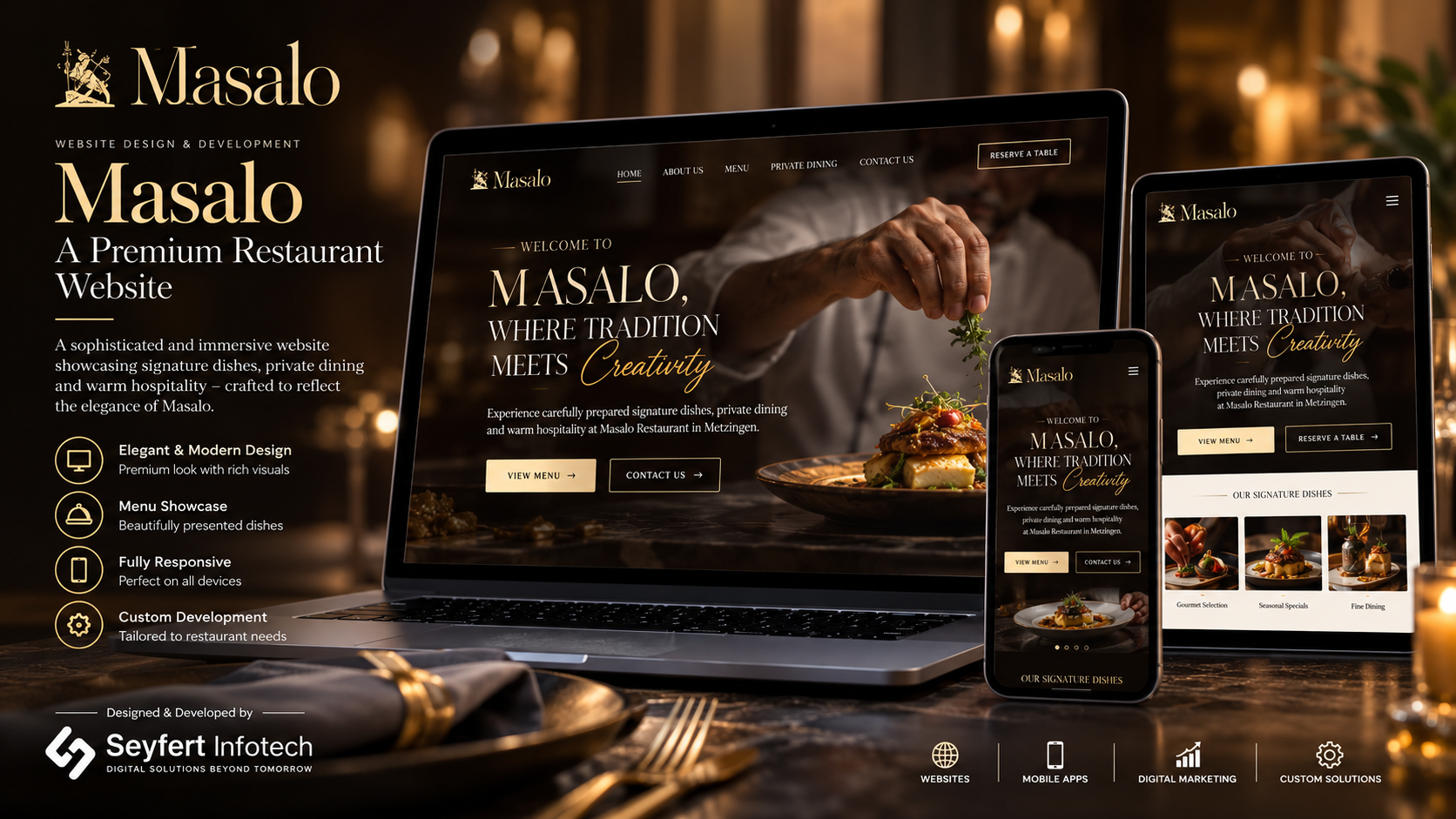 Masalo Dining Indian restaurant website homepage
