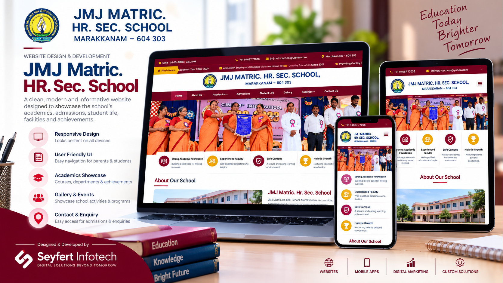 JMJ Matriculation Higher Secondary School website homepage